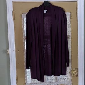 Long open front sweater